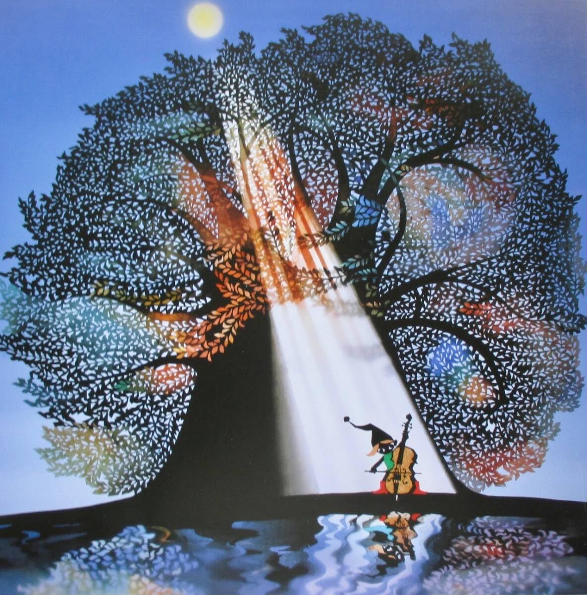 Amazon.co.jp: 藤城清治 「月光の響き」 印刷物 画集画 A4額入り
